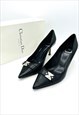 Christian Dior Heels Black Leather Courts Pointed Toe UK 4 