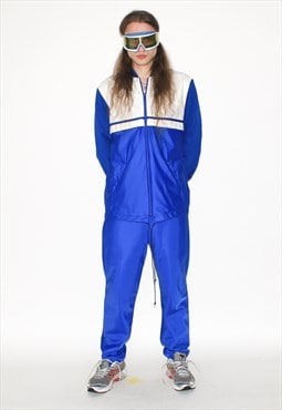 Vintage 90s classic tracksuit in blue / white