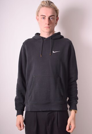 NIKE MENS VINTAGE HOODIE JUMPER MEDIUM BLACK 90S