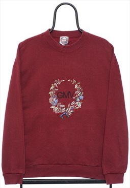 Vintage GMV Jeans Embroidered Maroon Sweatshirt Mens