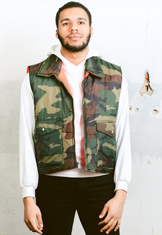 VINTAGE SLEEVELESS CAMOUFLAGE JACKET