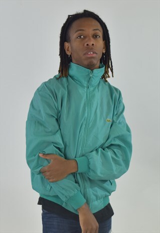 VINTAGE GREEN LACOSTE 90S WINDBREAKER BOMBER JACKET