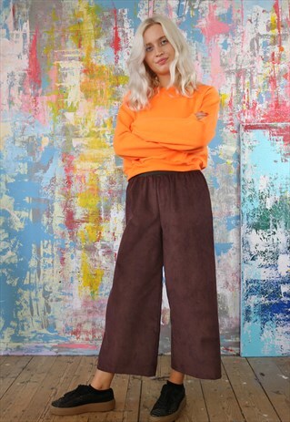 MULBERRY CORD TROUSERS & NEON CROP SWEAT CO-ORDINATES