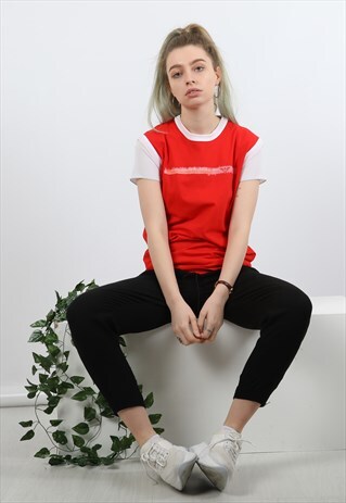 VINTAGE Y2K ARMANI MEDIUM RED TOP