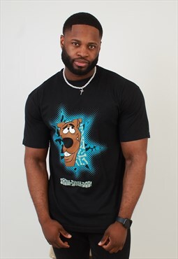 Vintage 90s 1997 Black Scooby Doo Graphic T-Shirt