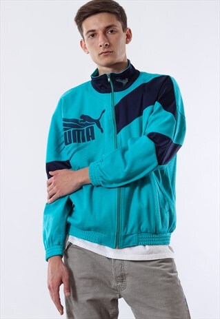VINTAGE PUMA TRACKSUIT 90S GREEN BLUE BIG LOGO
