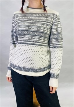 Vintage Size S Grandad Knit Jumper in Multi