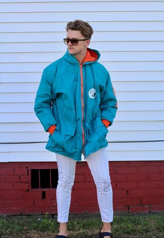 NFL USA DOLPHINS RETRO USA TEAM JACKET NEW ORLEANS