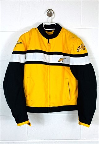 VINTAGE ALPINESTARS RACING MOTORCYCLE JACKET YELLOW