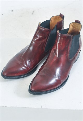 VINTAGE 90S REAL LEATHER ANKLE BOOTS