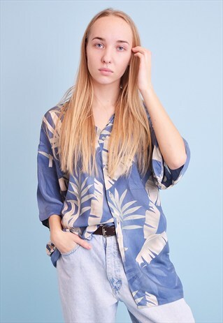 90'S RETRO HAWAII PRINT PIERRE CARDIN OVERSIZED SHIRT BLOUSE
