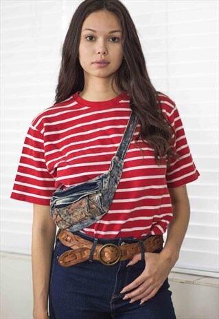 VINTAGE DENIM CROSS BODY BUM BAG 90S X 4.3