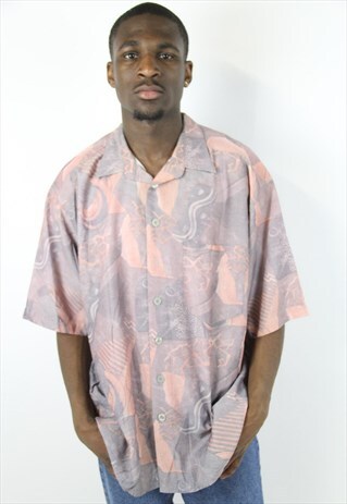 VINTAGE PINK 90'S PATTERNED SHIRT