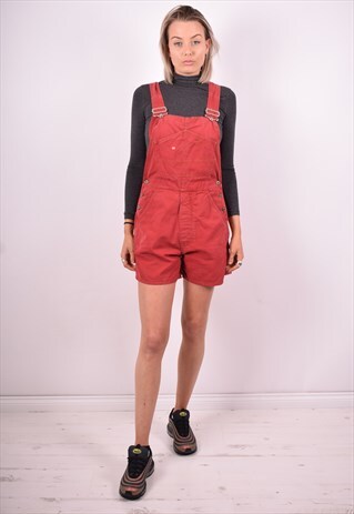 WOMENS VINTAGE DUNGAREES MEDIUM RED 90'S