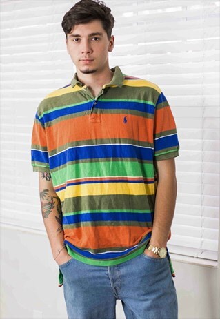 VINTAGE POLO RALPH LAUREN SHIRT LOGO 90S XL 11.4