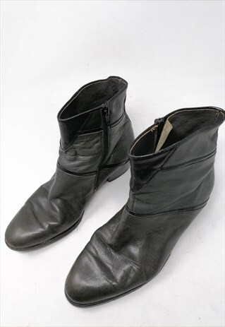 GALLUCCI LEATHER SHORT BOOTS GREEN