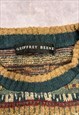 VINTAGE KNITTED JUMPER ABSTRACT PATTERNED GRANDAD SWEATER