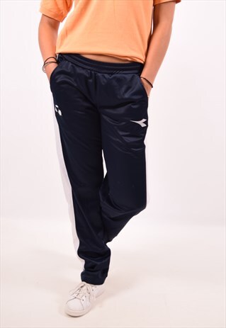 VINTAGE DIADORA TRACKSUIT TROUSERS NAVY BLUE