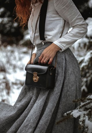 MANJU - VINTAGE SMALL CLASSIC HANDBAG BLACK