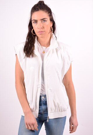 WOMENS VINTAGE GILET XL WHITE 90'S