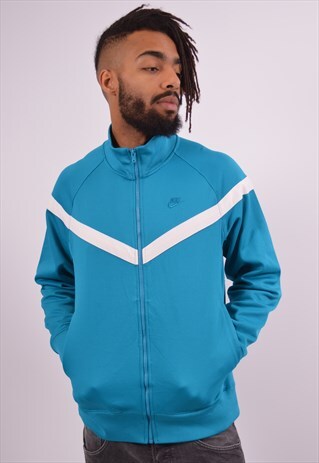 NIKE MENS VINTAGE TRACKSUIT TOP JACKET MEDIUM BLUE 90S