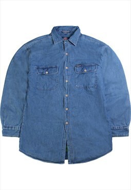 Vintage  Dickies Denim Jacket Heavyweight Button Up Blue