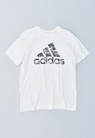 VINTAGE 90'S ADIDAS T-SHIRT TOP LOOSE FIT WHITE