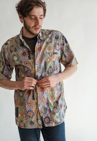 VINTAGE 80S FUNKY PATTERNED SHIRT