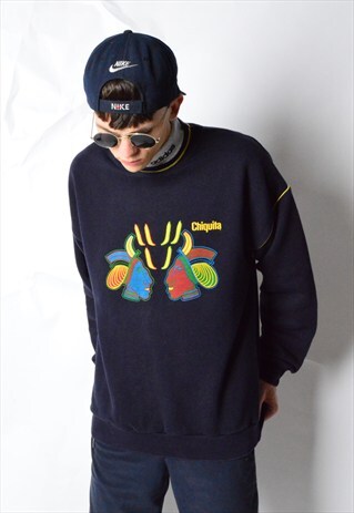 VINTAGE 90S NAVY BLUE DROP SHOULDER SWEATSHIRT