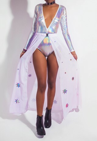 PINK FESTIVAL STAR HOLOGRAPHIC SKIRT BELT