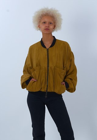 VINTAGE DHAGA 1980'S SILK BOMBER JACKET
