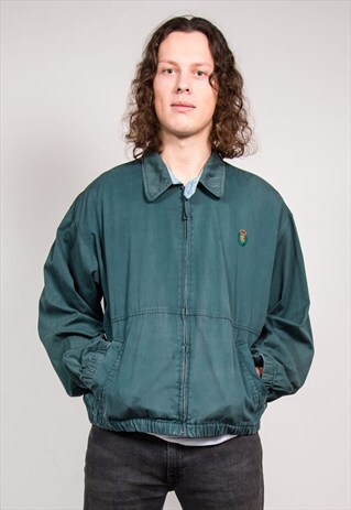 VINTAGE 90'S GREEN RALPH LAUREN CHAPS BOMBER JACKET