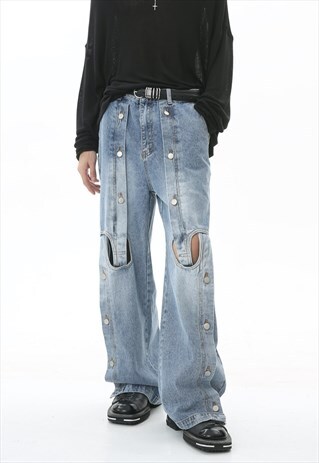 Men's Metal Breasted Ripped Jeans SS2023 VOL.3