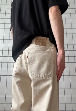 Vintage LEVIS Jeans Denim Pants 80s Orange Tab / Beige