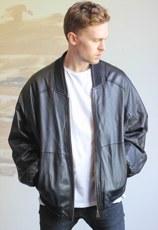 VINTAGE LEATHER BOMBER JACKET