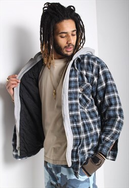 Vintage Padded Hooded Check Flannel Shirt Multi