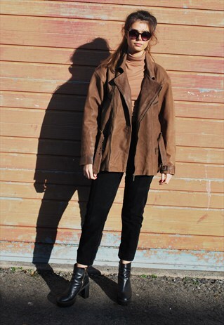 VINTAGE TAN LEATHER BIKER