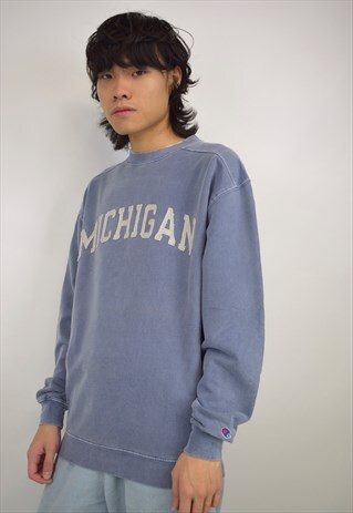 VINTAGE 90S FADED BLUE "MICHIGAN" SWEATSHIRT