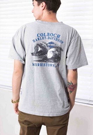 VINTAGE HARLEY-DAVIDSON POCKET T-SHIRT LOGO 90S XL 9.4