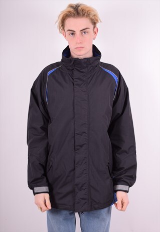 MENS VINTAGE MERCEDES BENZ JACKET XL BLACK 90'S