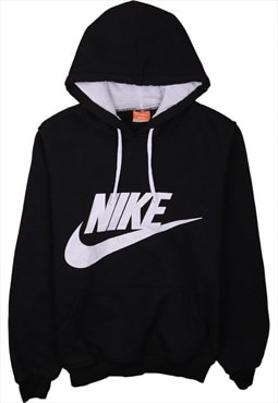 Vintage 90's Nike Hoodie Spellout Center Middle Swoosh Black