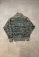 VINTAGE KNITTED JUMPER ABSTRACT PATTERNED CHUNKY SWEATER