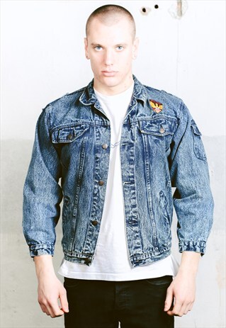 VINTAGE 80S ACID WASH DENIM JACKET