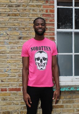Sorotten Skull Fitted T-Shirt in Pink