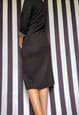 VINTAGE 60S BLACK EVENING MIDI TUBE DRESS, UK10 MEDIUM