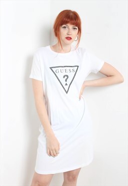 Vintage Guess Y2K T-Shirt Dress White
