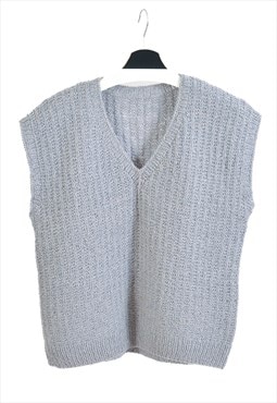 Vintage 90s handmade knitwear in grey