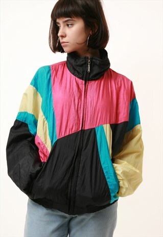 80S VINTAGE MULTICOLOR SHELL LINED JACKET 1099