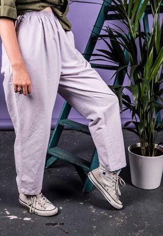 VINTAGE 1990S HIGH-WAISTED TROUSERS IN PURPLE