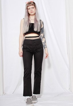 Black designer MOSCHINO trousers 90s vintage y2k goth pants